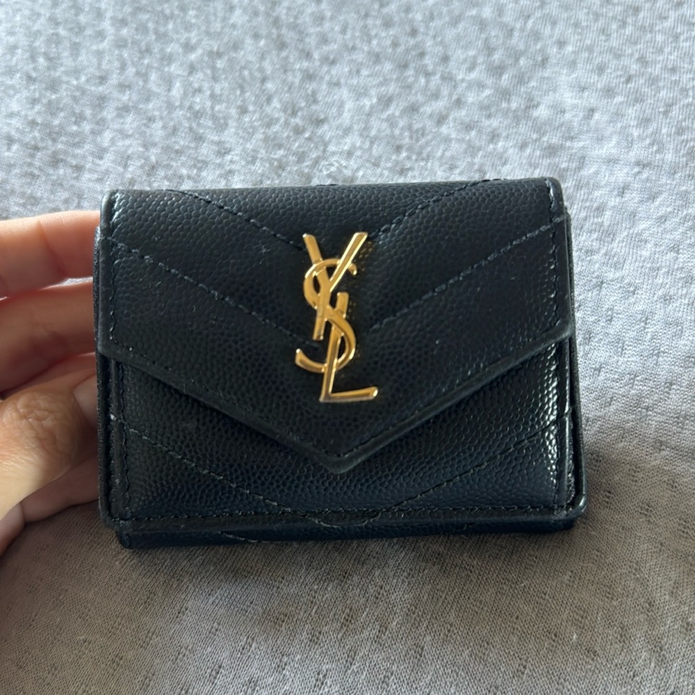 Authentic- YSL Cassandra Ultra Compact- Wallet -Tri fold